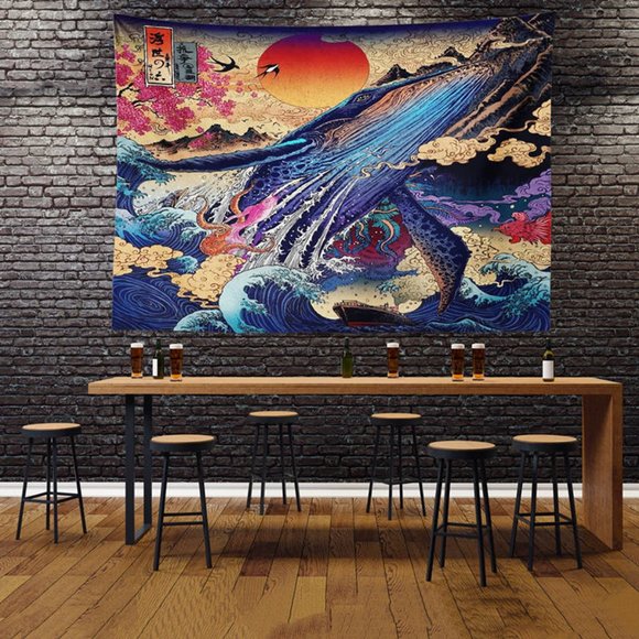 Japanese Sea Ocean Wave Hanging Decor Tapestry 3D - Picture 5 of 6
